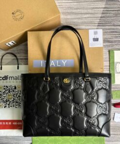 Gucci GG Medium Tote Black For Women, Women's Bags 15in/38cm GG 631685 UM8IG 1000