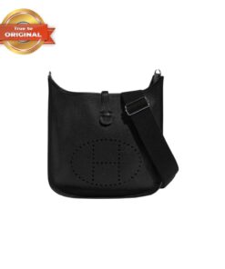 [True-to-ORIGINAL] Hermes Evelyne III 29 Bag Black With Silver-Toned Hardware For Women, Women's Shoulder And Crossbody Bags 11.4in/29cm H056277CK89