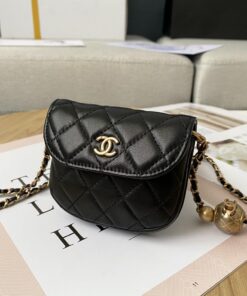Chanel Mini 1889 Unblocked Metal Ball Black Bag For Women 9cm/3.5in