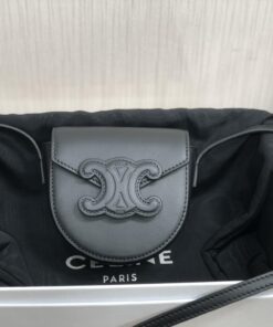 Celine Mini Besace Cuir Triomphe Black For Women 4in/11cm
