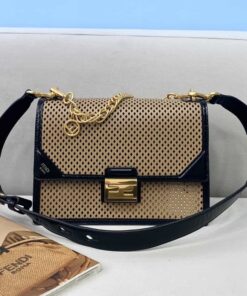 Fendi Medium Kan U Black and Brown Bag For Woman 25cm/10in