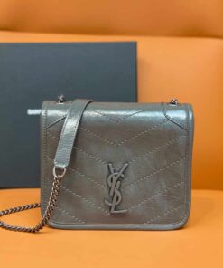 Saint Laurent Niki Wallets On Chain Storm For Women 7.5in/19cm