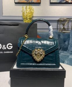 Dolce Gabbana Small Devotion Bag Blue For Women 7.5in/19cm DG