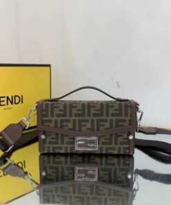 Fendi Baguette Soft Trunk Mini Dark Brown Bag For Woman 10cm/4in