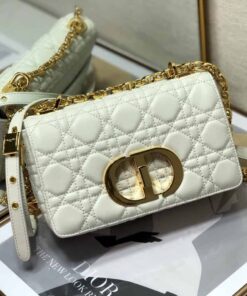 Christian Dior Small Dior Caro Bag, White, For Women 20cm CD M9241UWHC_M35U