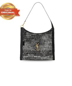[True-to-ORIGINAL] Saint Laurent Oxalis Bag In Raffia Macram Black For Women 15.7 Inches/ 40 Cm 781289GAAEA1000