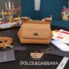 Dolce Gabbana Small Sicily Bag In Dauphine Brown For Women 7.5in/19cm DG