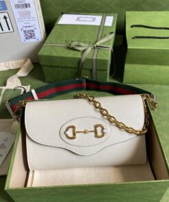 Gucci Horsebit 1955 Small Bag White For Women 10.2in/26cm GG 677286 18YSX 9068