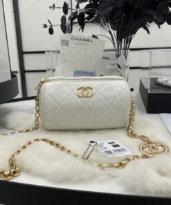Chanel Bowling Mini White Bag For Women 11cm/4.3in