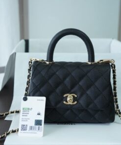 Chanel Classic Mini Flapbag Top Handle Black For Women 7.5in/19cm