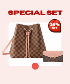 Special Set Louis Vuitton: NeoNoe MM Damier Bucket Bag  + Pallas Monogram Compact Wallet