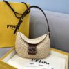 Fendi Small Croissant Hobo Bag Raffia For Women, Women's Handbags, Shoulder Bags 11.4in/29cm FF 8BR790AFGJF1E1B