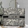 Christian Dior Large Dior Book Tote de Jouy Flowers Embroidery, Black/Beige, For Women 42cm CD M1286ZTQW_M808