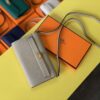 Hermes Kelly Classique To Go Wallet  21cm/8.3in Gold Toned Hardware For Women Cream