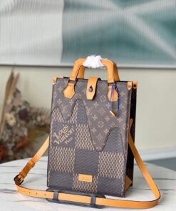 Louis Vuitton Nigo Mini Tote Bag Damier Ebene And Monogram Canvas For Women, Women's Bags, Shoulder And Crossbody Bags 13.8in/35cm LV N40355