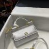 Dolce Gabbana Small Sicily Bag In Dauphine Silver For Women 7.5in/19cm DG