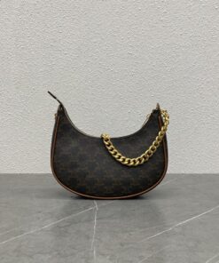 Celine Medium Ava Chain In Triomphe Canvas Tan For Women 10in/25cm 199582BZJ.04LU