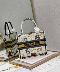 Christian Dior Small Dior Book Tote White For Women 26.5cm/10.5in CD M1265ZRTY_M941