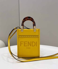 Fendi Sunshine Shopper Yellow Mini Bag For Woman 13cm/5in