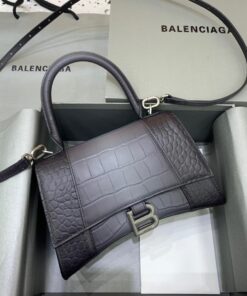 Balenciaga Hourglass Small Handbag In Dark Grey, For Women, Women's Bags 9in/23cm 5935462107U1309