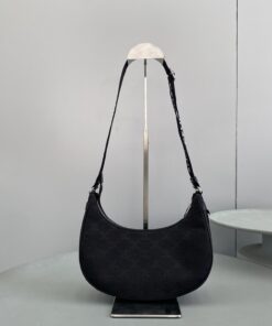 Celine Medium Ava Bag With Celine Strap Black For Women 9in/23cm 196962DLM.38SI