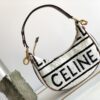 Celine Medium Ava Strap Bag In Textile With Celine All-Over White / Black For Women 9in/23cm 196922EFU.01WB