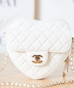 Chanel Mini Heart Bag White For Women 7in/18cm AS3191 B07958 10601