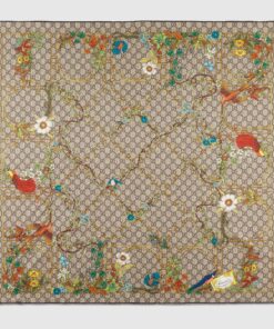 Gucci GG Printed silk carré scarf