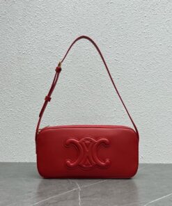 Celine Camera Shoulder Bag Cuir Triomphe Red For Women 10in/26cm