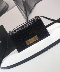Saint Laurent Cassandra Small Crossbody Bag With Stone Print Black For Women 7.4in/19cm YSL