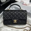 Chanel Mini Flap Bag With Top Handle Black For Women 7.8in/20cm