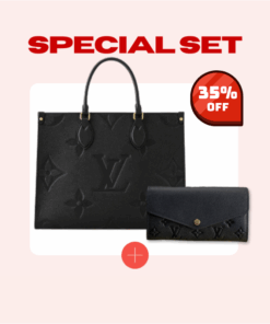 Special Set Louis Vuitton: Onthego MM Tote Bag + Sarah Wallet Monogram Empreinte