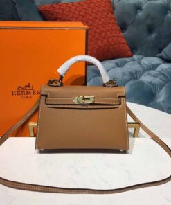 Hermes Mini Kelly Gold For Women Gold Toned Hardware 7.5in/19cm
