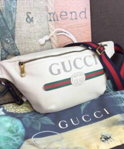 Gucci Print Waist Belt Bag White For Women And Men 15in/39cm GG 530412