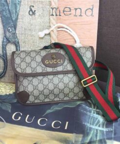 Gucci Neo Vintage GG Supreme Belt Bag Beige/ebony GG Supreme Canvas With Brown For Women 9.4in/24cm GG 493930 9C2VT 8745