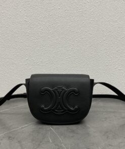 Celine Folco Cuir Triomphe Black For Women 7in/19cm 198263DU3.38NO