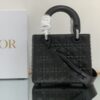 Christian Dior Medium Lady Bag Cannage with Beaded Motif, Black, For Women 20cm CD