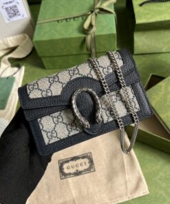 Dionysus GG Super Mini Bag Beige And Blue GG Supreme Canvas For Women 6.5in/17cm 476432 UN3BN 1274
