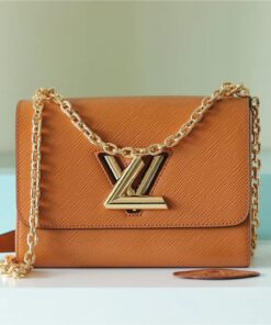 Louis Vuitton Twist MM Epi Gold Miel Brown For Women 9.1in/23cm LV M59686