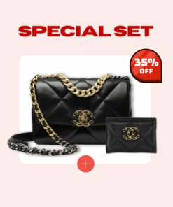 Special Set Chanel: 19 HandBag + Card Holder Wallet