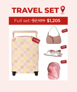 Travel Set: Louis Vuitton Horizon 55 Suitcase + Gucci Ophidia GG Small Bag + Chanel Squares Sunglasses + Gucci GG Canvas Baseball Hat