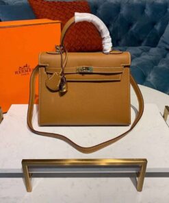 Hermes Kelly Gold For Women Gold Toned Hardware 10in/25cm