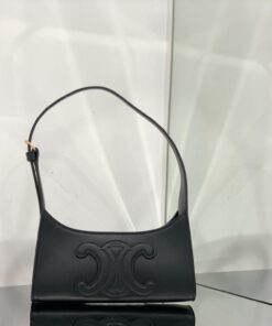 Celine Cuir Triomphe Bag Black For Women 9in/24cm