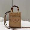 Fendi Sunshine Shopper Light Brown Mini Bag For Woman 13cm/5in