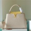 Louis Vuitton Capucines BB Taurillon Creme Beige/ Plume Yellow Berlingot For Women, Women’s Bags, Shoulder And Crossbody Bags 10.6in/27cm LV