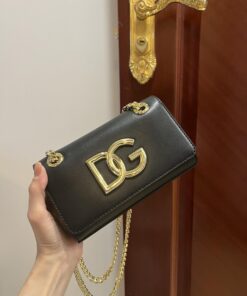 Dolce Gabbana Polished 3.5 Phone Bag Black For Women 7.3in/19cm DG