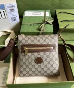 Gucci Supreme Messenger Bag Beige And Ebony GG Supreme Canvas For Women 9.3in/23.5cm GG 681021 92THG 8563