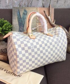 Louis Vuitton Speedy 35 Damier Azur Canvas For Women 13.8in/35cm LV N41369