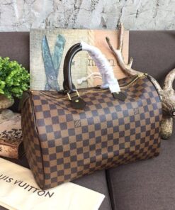 Louis Vuitton Speedy 35 Damier Ebene Canvas For Women, Women's Handbags, Travel Bags 13.8in/35cm LV N41363
