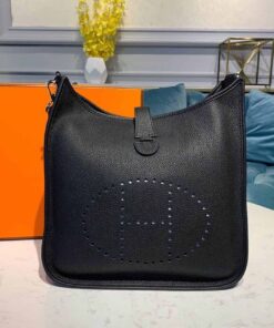 Hermes Evelyne III 29 Bag Black With Silver-Toned Hardware For Women, Women's Shoulder And Crossbody Bags 11.4in/29cm H056277CK89